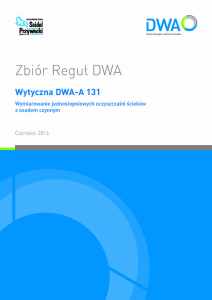 DWA -A 131 Wymiarowanie jednostopniowych oczyszczalni ścieków z osadem czynnym